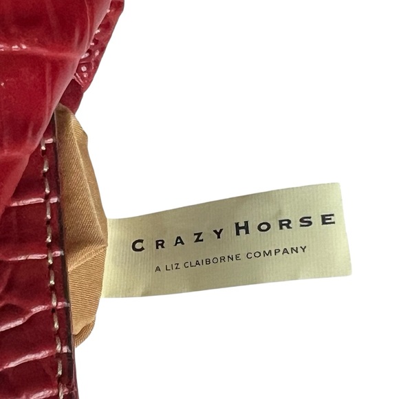LIZ CLAIBORNE Crazy Horse Vintage Red Mock Croc Mini Satchel OS - Picture 9 of 11